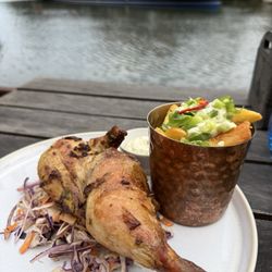Roast chicken and chips