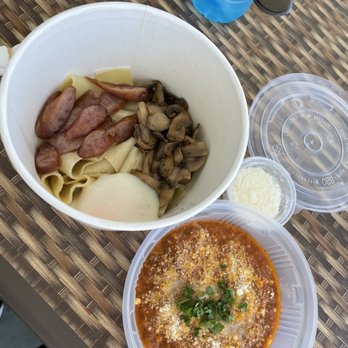 Mio Pastalogy - Papardelle with bolognese sauce, arabiki sausage, poached egg & parm - Italian Near Me - Honolulu, Hawaii
