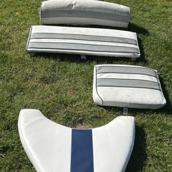J-Company Upholstery - New blue &white cushion. 3old cushions