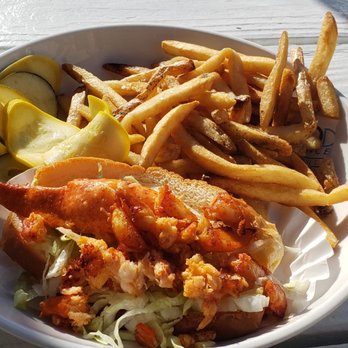 Matt's Fish Camp Bethany - Warm lobster roll with substituted salt fries - Seafood Near Me - Bethany Beach, Delaware Matt's Fish Camp Bethany - Warm lobster roll with substituted salt fries - Seafood Near Me - Bethany Beach, Delaware