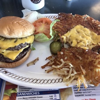 Waffle House - W Beach Blvd - Burger and hash browns - Breakfast & Brunch Near Me - Gulfport, Mississippi