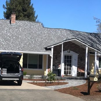 Contractors Central - Los Altos Landscaping project.  Design, walkway, porch, leveling, tree trimming, new bushes, plants and mulch. - Landscaping Near Me