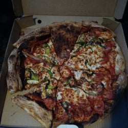 Kenny's Pizza - Was served this on a pick up order. They wouldn't deliver a new one unless we paid for delivery.