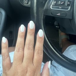 Look at how the tips of my nails are all leaning to the left Look at how the tips of my nails are all leaning to the left