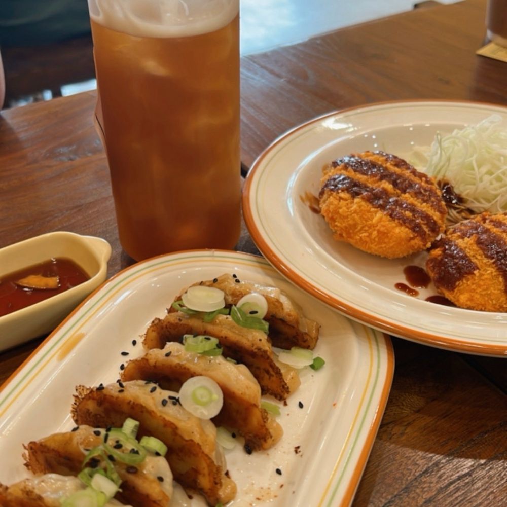 Sando Cafe - Pork Gyoza (6), Potato Croquette, Passion Fruit Tea - Japanese Near Me - Montclair, New Jersey