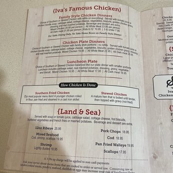 Iva's Chicken Dinners - Menu - New American Near Me - Sterling, Michigan