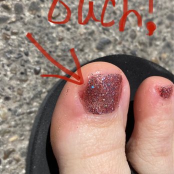 Pecos nails & lashes - Over cut ! Used cuticle trimmer's to trim all my nails! - Nail Salons Near Me - Pecos, Texas