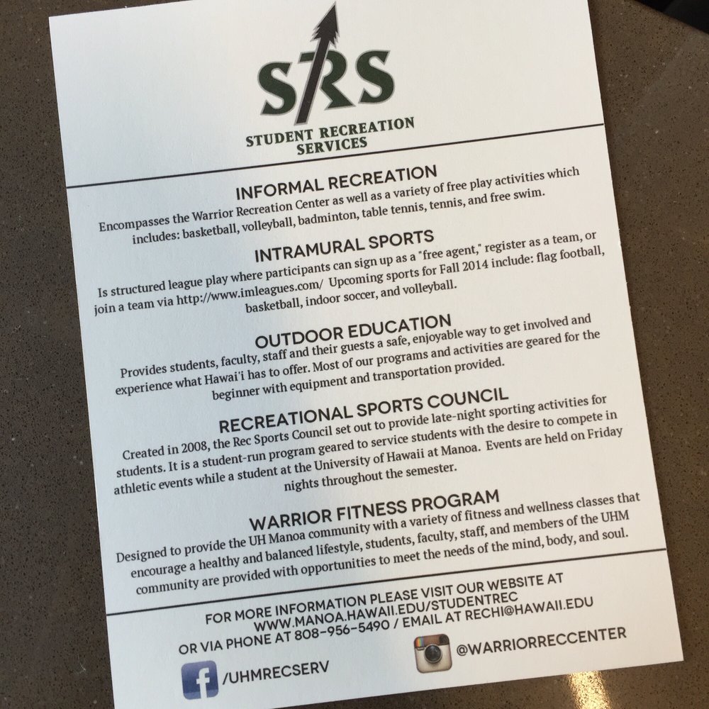 Warrior Recreation Center - A brochure! - Recreation Centers Near Me - Honolulu, Hawaii Warrior Recreation Center - A brochure! - Recreation Centers Near Me - Honolulu, Hawaii