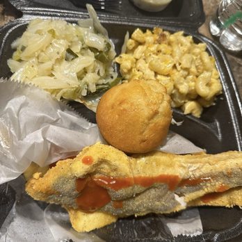 This Is It - Fried Whiting, macaroni, cabbage, cornbread. - Barbeque Near Me - Union City, Georgia This Is It - Fried Whiting, macaroni, cabbage, cornbread. - Barbeque Near Me - Union City, Georgia