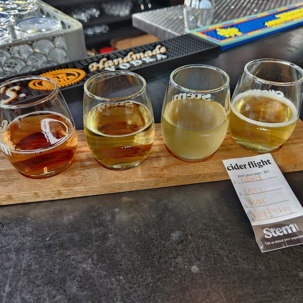 Stem Ciders - Raspberry, pear, chile guava, salted cucumber - Bars Near Me - Denver, Colorado Stem Ciders - Raspberry, pear, chile guava, salted cucumber - Bars Near Me - Denver, Colorado