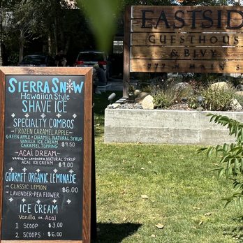 Sierra Snow - Sierra Snow menu on Hwy 395 in Bishop, Ca in the front of Eastside Guest House & bivy - Shaved Ice Near Me Sierra Snow - Sierra Snow menu on Hwy 395 in Bishop, Ca in the front of Eastside Guest House & bivy - Shaved Ice Near Me