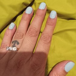 Embellish Nails & Boutique - Left hand after shellac paraffin mani