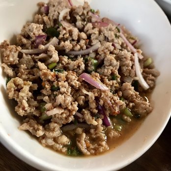 Rao Thai Eatery - Chicken Larb $8.25. Definitely on the wet side. Lots of juice not enough rice powder or mint. More like a stir fry than a Larb - Thai Near Me - Elk Grove, California Rao Thai Eatery - Chicken Larb $8.25. Definitely on the wet side. Lots of juice not enough rice powder or mint. More like a stir fry than a Larb - Thai Near Me - Elk Grove, California