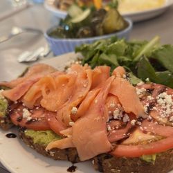 Pickles & Rye Deli - Avocado toast with added lox's