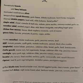 Leeward - Dinner menu - Italian Near Me - Portland, Maine