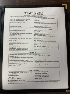 Menu photo 2 D & M Diner Cleveland, TX