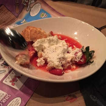 Bonefish Grill - What's left of the strawberry shortcake with fresh whipped cream and biscuits. - Seafood Near Me - Orland Park, Illinois Bonefish Grill - What's left of the strawberry shortcake with fresh whipped cream and biscuits. - Seafood Near Me - Orland Park, Illinois