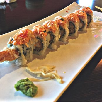 Sushi King - All time favorite: Hawaiian Roll (shrimp tempura, mango, and spicy crab on top) - Japanese Near Me - Richmond, Virginia Sushi King - All time favorite: Hawaiian Roll (shrimp tempura, mango, and spicy crab on top) - Japanese Near Me - Richmond, Virginia