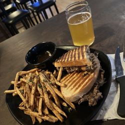 Heights Pub & Parlor - Steak sandwich with garlic French fries