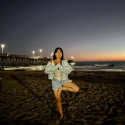 Newport Pier - Late night beach yoga