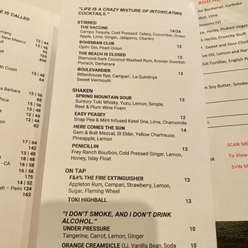 Sparrow + Wolf - Drink Menu 8/2020 - New American Near Me - Las Vegas, Nevada Sparrow + Wolf - Drink Menu 8/2020 - New American Near Me - Las Vegas, Nevada
