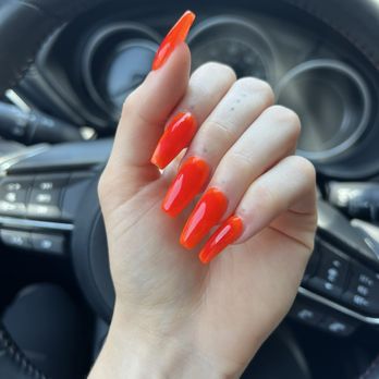 IE Nails - Bright orange gel x nails by Irene! - Nail Salons Near Me - South Pasadena, California IE Nails - Bright orange gel x nails by Irene! - Nail Salons Near Me - South Pasadena, California
