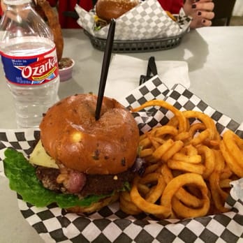 Stanton's City Bites - Spicy Chipotle Burger with curly fries. Not spicy, but very tasty. - Burgers Near Me - Houston, Texas