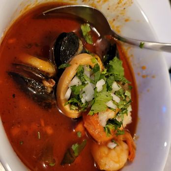 Cinderella's Restaurant - Seafood soup. 22$ skimpy on the seafood for this cost and clams and mussels are on their last legs - Mexican Near Me - Staten Island, New York