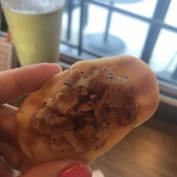 Talking Cursive Brewing Company - Bacon jam on naan - Breweries Near Me - Syracuse, New York Talking Cursive Brewing Company - Bacon jam on naan - Breweries Near Me - Syracuse, New York