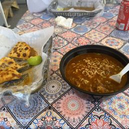 Ramen and Birria Taco Ramen and Birria Taco