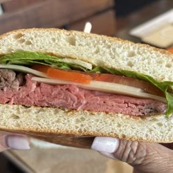 Gelsinger's Meats Market Deli - The rare roast beef sandwich on ciabatta.