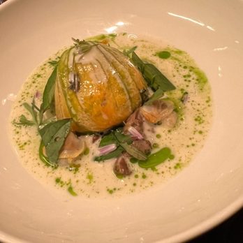 Ze Kitchen Galerie - Squash blossom filled with fish - French Near Me - Paris, 75 Ze Kitchen Galerie - Squash blossom filled with fish - French Near Me - Paris, 75