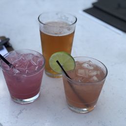 Two drinks and a beer