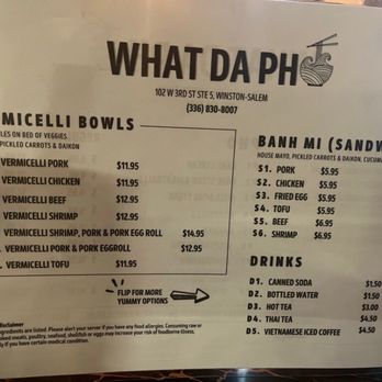 What Da Pho - Vietnamese Near Me - Winston-Salem, North Carolina