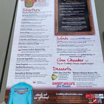 Crabby's Dockside - Menu - Seafood Near Me - Clearwater Beach, Florida Crabby's Dockside - Menu - Seafood Near Me - Clearwater Beach, Florida