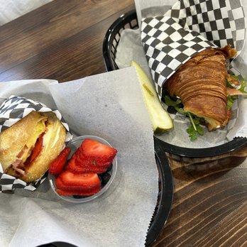 Grounded - Livermore - Smoked Salmon Croissant and Bacon Egg and Cheese Sandwich - Coffee & Tea Near Me - Livermore, California