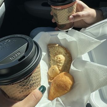 Golden Drops Café - 2 Golden Lattes, 1 Coxinha, 1 beef empanada - Coffee & Tea Near Me - Decatur, Georgia Golden Drops Café - 2 Golden Lattes, 1 Coxinha, 1 beef empanada - Coffee & Tea Near Me - Decatur, Georgia