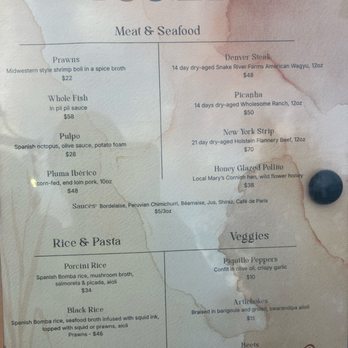 Matices - Menu 2 of 2 (items meant to be family style and they are very tapas in vibe and portion size)-- just a heads up, NOT a cheap dinner - French Near Me - Truckee, California