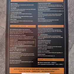 Updated menu