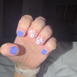 Dip manicure with gel color and design