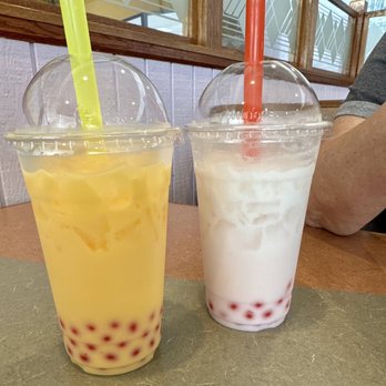 Goshen Noodles - Mango bubble tea with strawberry poppers and coconut bubble tea with strawberry poppers. SO GOOD. - Vietnamese Near Me - Goshen, Indiana Goshen Noodles - Mango bubble tea with strawberry poppers and coconut bubble tea with strawberry poppers. SO GOOD. - Vietnamese Near Me - Goshen, Indiana