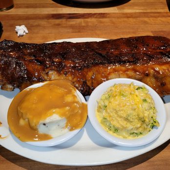 Cheddar's Scratch Kitchen - Full rack of Ribs with Mashed Potatoes and Gravy and Broccoli Cheese Casserole. - American Near Me - York, Pennsylvania Cheddar's Scratch Kitchen - Full rack of Ribs with Mashed Potatoes and Gravy and Broccoli Cheese Casserole. - American Near Me - York, Pennsylvania
