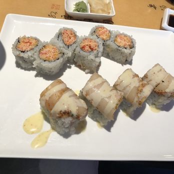 Oki Sushi - Spicy Crabmeat Roll & Nikkou Roll Also had but not pictured, Crab Cheese Wontons, Passion Roll, Sea Bass roll & Red Snapper roll. - Japanese Near Me - Lansdale, Pennsylvania