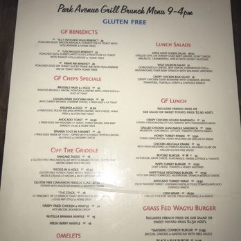Park Avenue Grill - Menu - Breakfast & Brunch Near Me - Amityville, New York