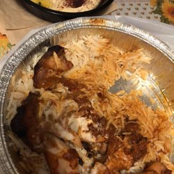 Al Nour - Chicken rice platter, hummus