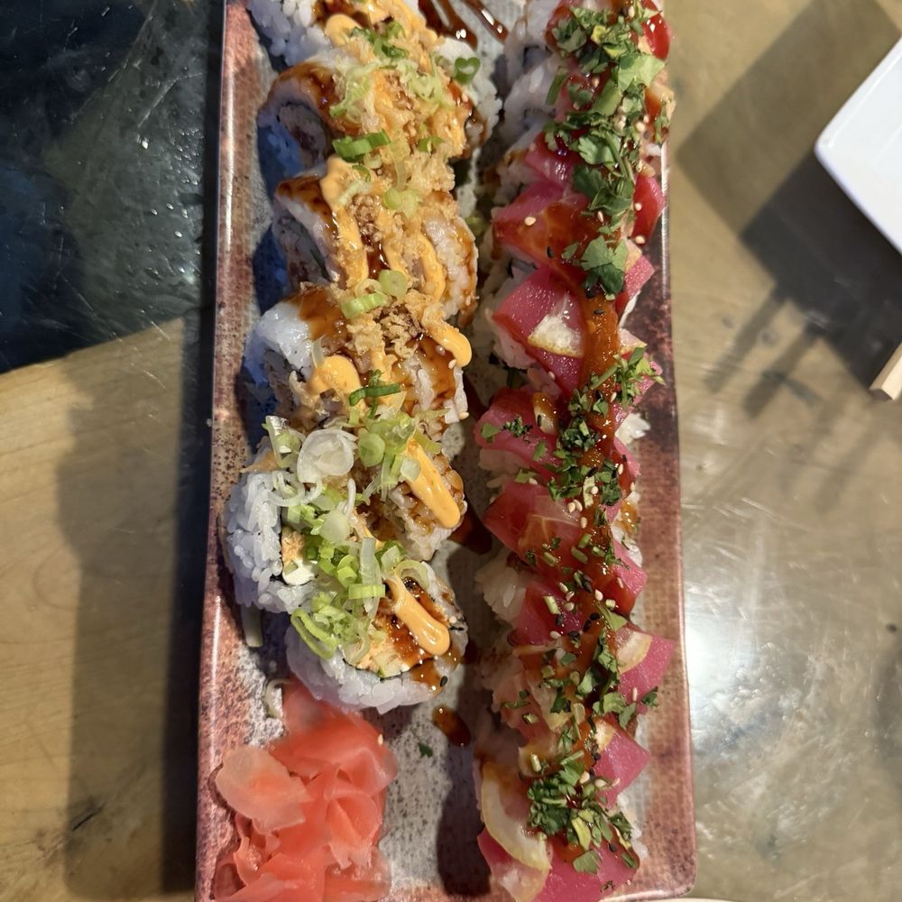Sushi Shack - Left: Idaho Roll ( a go to roll for us, super yummy!) Right: Sassy Sis ( SPICY, but very good!) - Caterers Near Me - Meridian, Idaho Sushi Shack - Left: Idaho Roll ( a go to roll for us, super yummy!) Right: Sassy Sis ( SPICY, but very good!) - Caterers Near Me - Meridian, Idaho