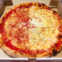 Johnny's Pizza - large cheese pie well done - 1/2 light amount of cheese