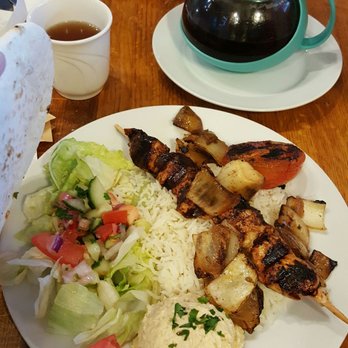 JuJu's Mediterranean Kitchen - Chicken kabobb platter under the Pita - Mediterranean Near Me - Napa, California JuJu's Mediterranean Kitchen - Chicken kabobb platter under the Pita - Mediterranean Near Me - Napa, California