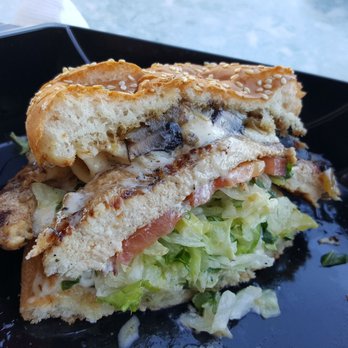 Habit Burger & Grill - Cross section of a Portobello char with chicken - Burgers Near Me - Temecula, California Habit Burger & Grill - Cross section of a Portobello char with chicken - Burgers Near Me - Temecula, California