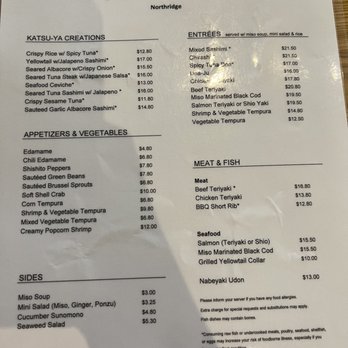Sushi Katsu-ya - Menu - Japanese Near Me - Nothridge, California Sushi Katsu-ya - Menu - Japanese Near Me - Nothridge, California
